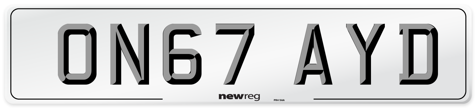 ON67 AYD Number Plate from New Reg